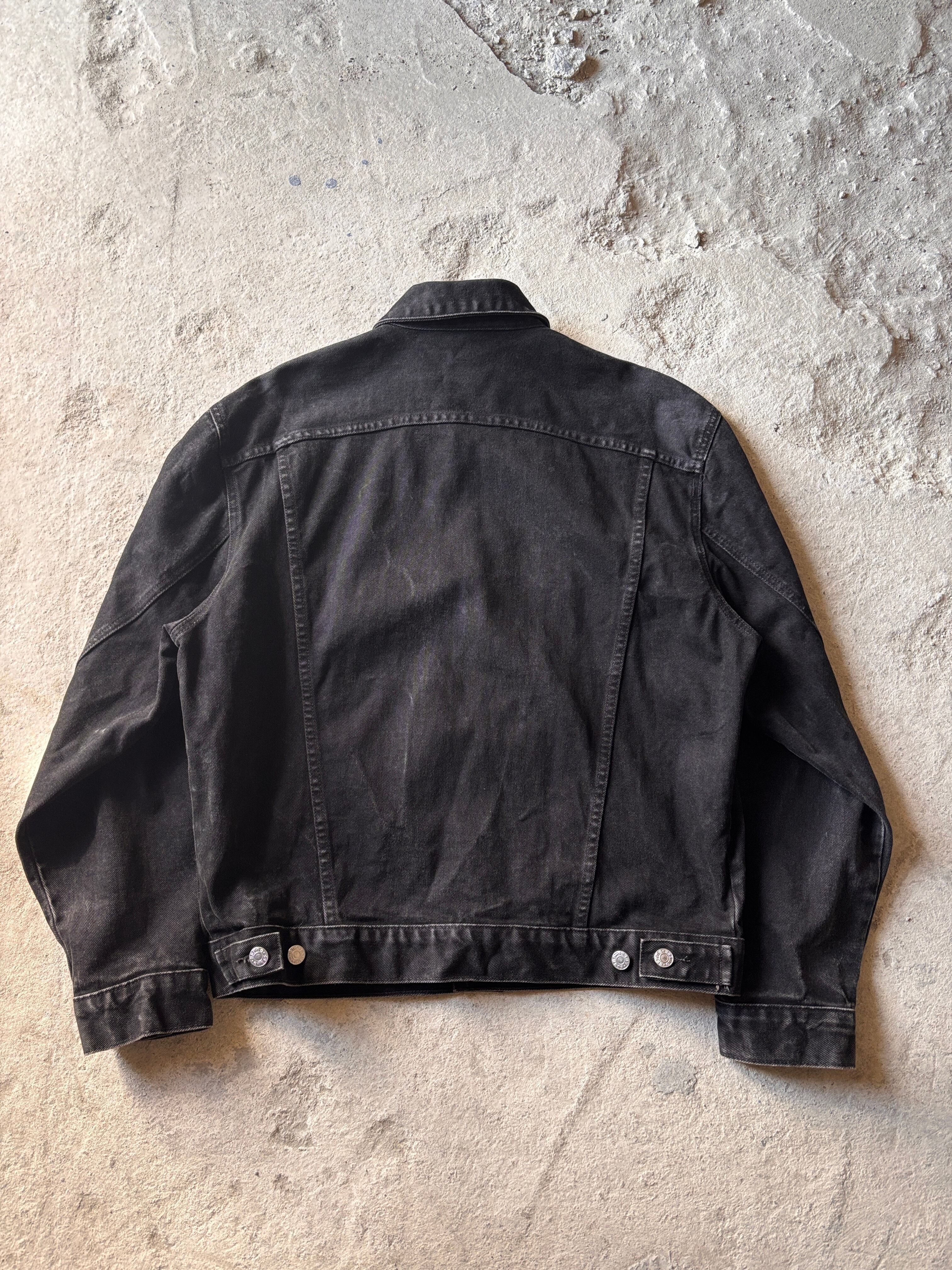 90s GUESS/Black Denim Jacket/USA製/M/ブラックデニムジャケット/G