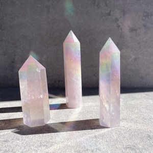 【セレクトはお任せ】エンジェルオーラローズクォーツ ミニタワー1本♡Angel Aura Rose quartz♡天然石・パワーストーン