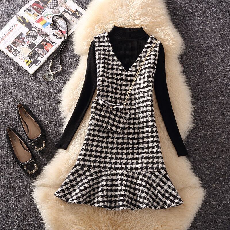 【set】ニットトップス×ワンピースセット M18869