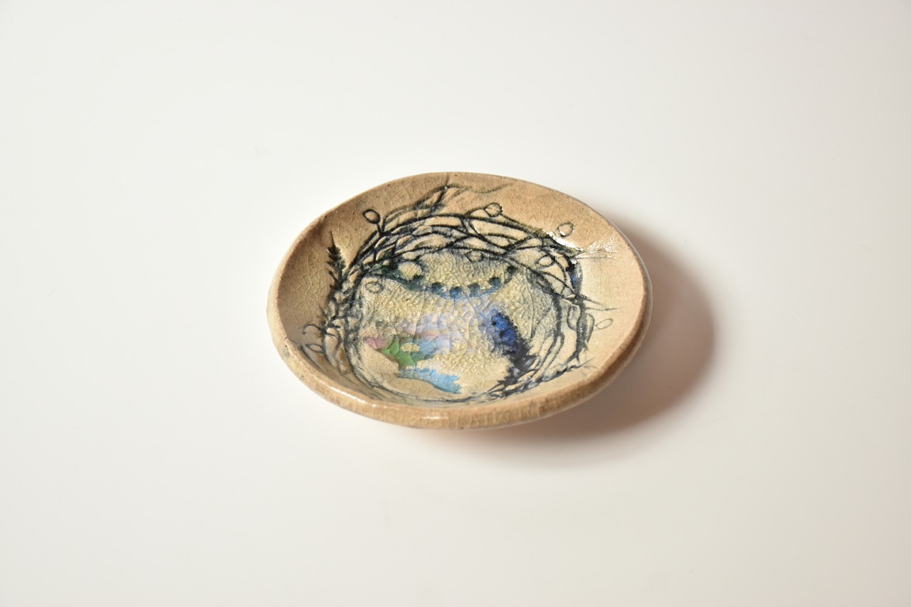 小代瑞穂窯 / 福田るい : ボタ 3寸 まる皿 ③