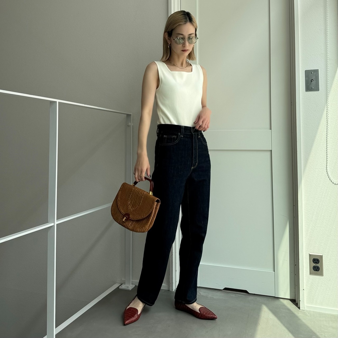 metalframe boston sunglasses/green