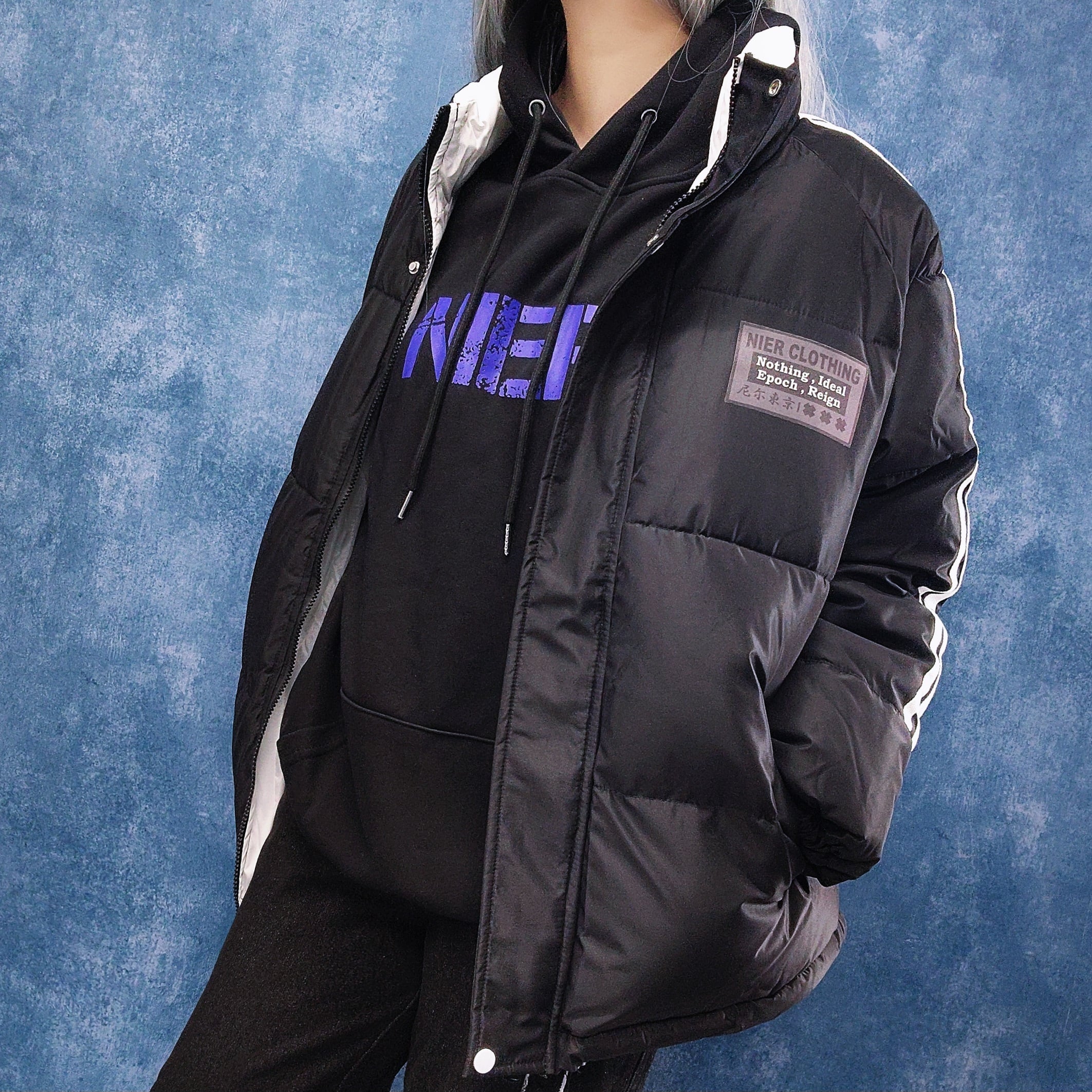 軽量WARM DOWN BLACK JACKET【NIER LOGO】 | NIER CLOTHING