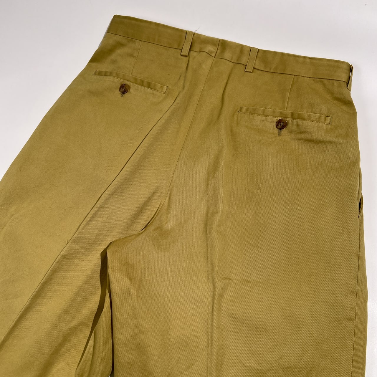 dunhill ダンヒル イタリア製 2タック ツイル コットン スラックス トラウザーズ サイズ 48 /イエローベージュ系/D-TK-621