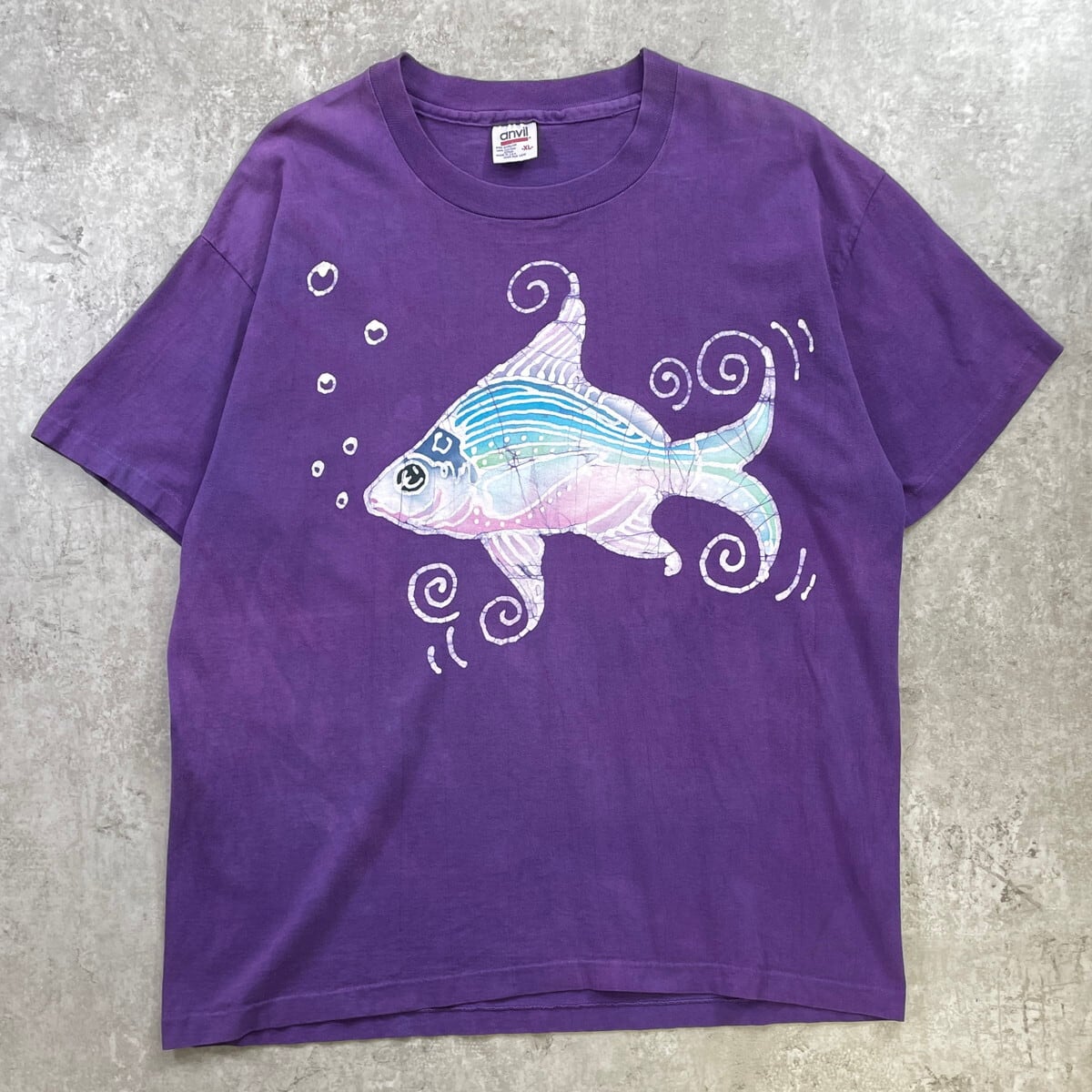 90年代 USA製 フィッシュ アートプリントTシャツ メンズXL 古着 90s