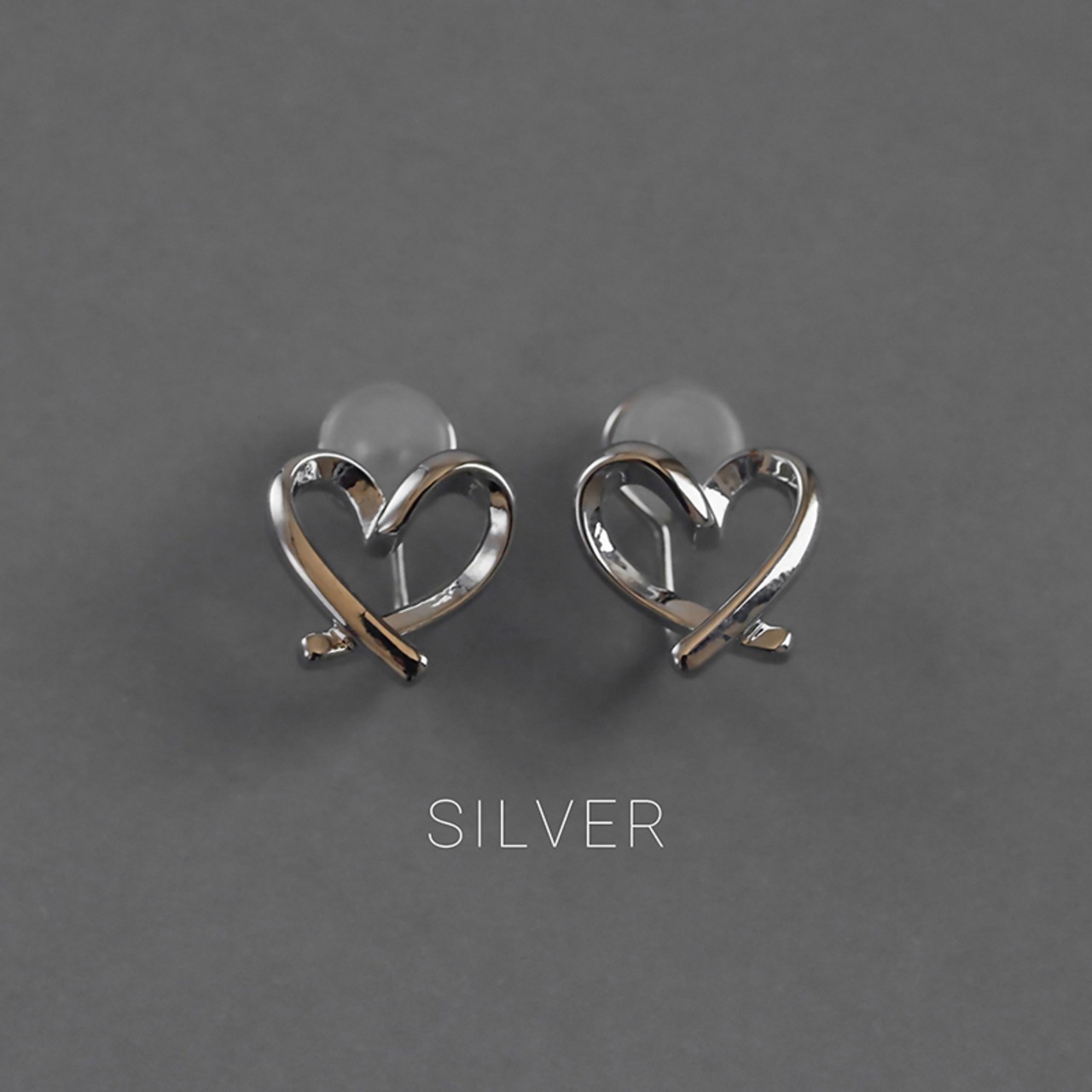 【ネコポス便】クリップ式 オープンハートイヤリング 1785