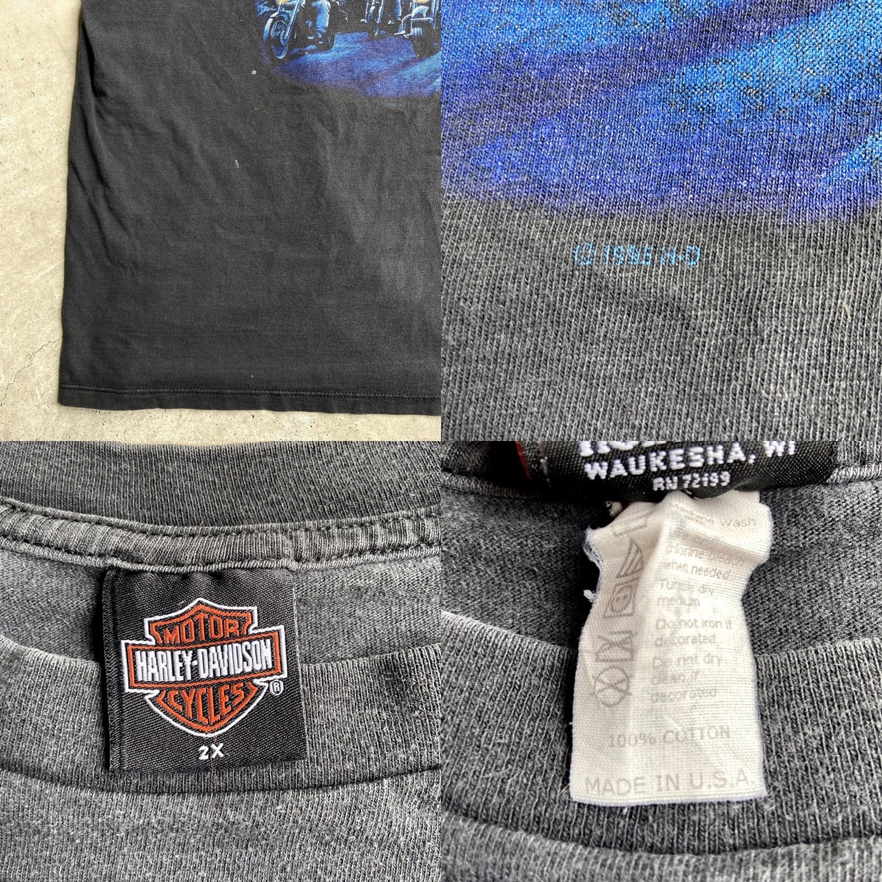 ビッグサイズ 90年代 USA製 Harley-Davidson ハーレーダビッドソン 