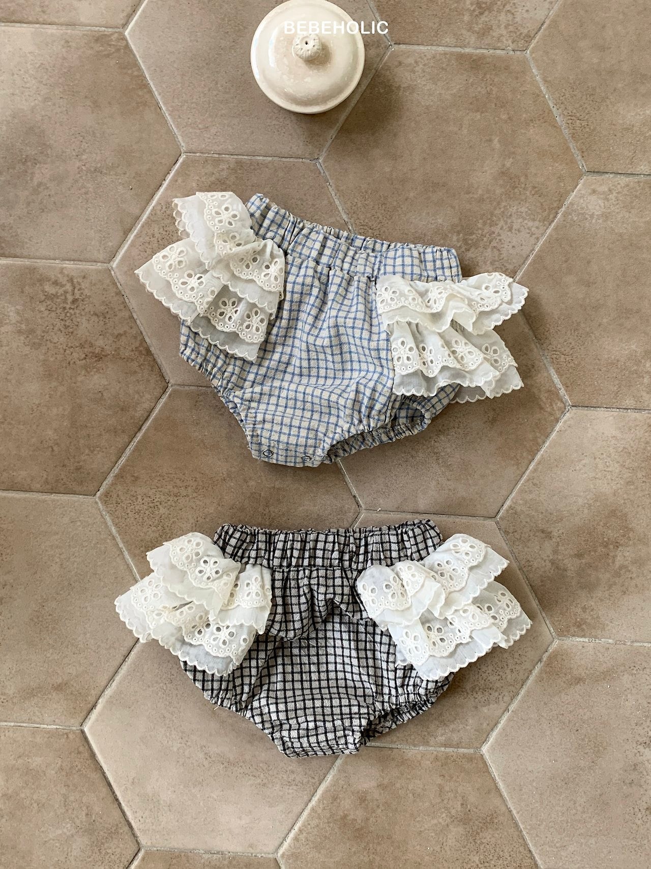 sage check bloomer【bebeholic】※予約商品発送予定