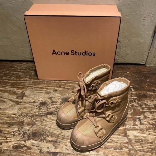 ACNE STUDIOS アクネストゥディオス ロゴアンクルブーツ 23cm キャメルブラウン【代官山02】