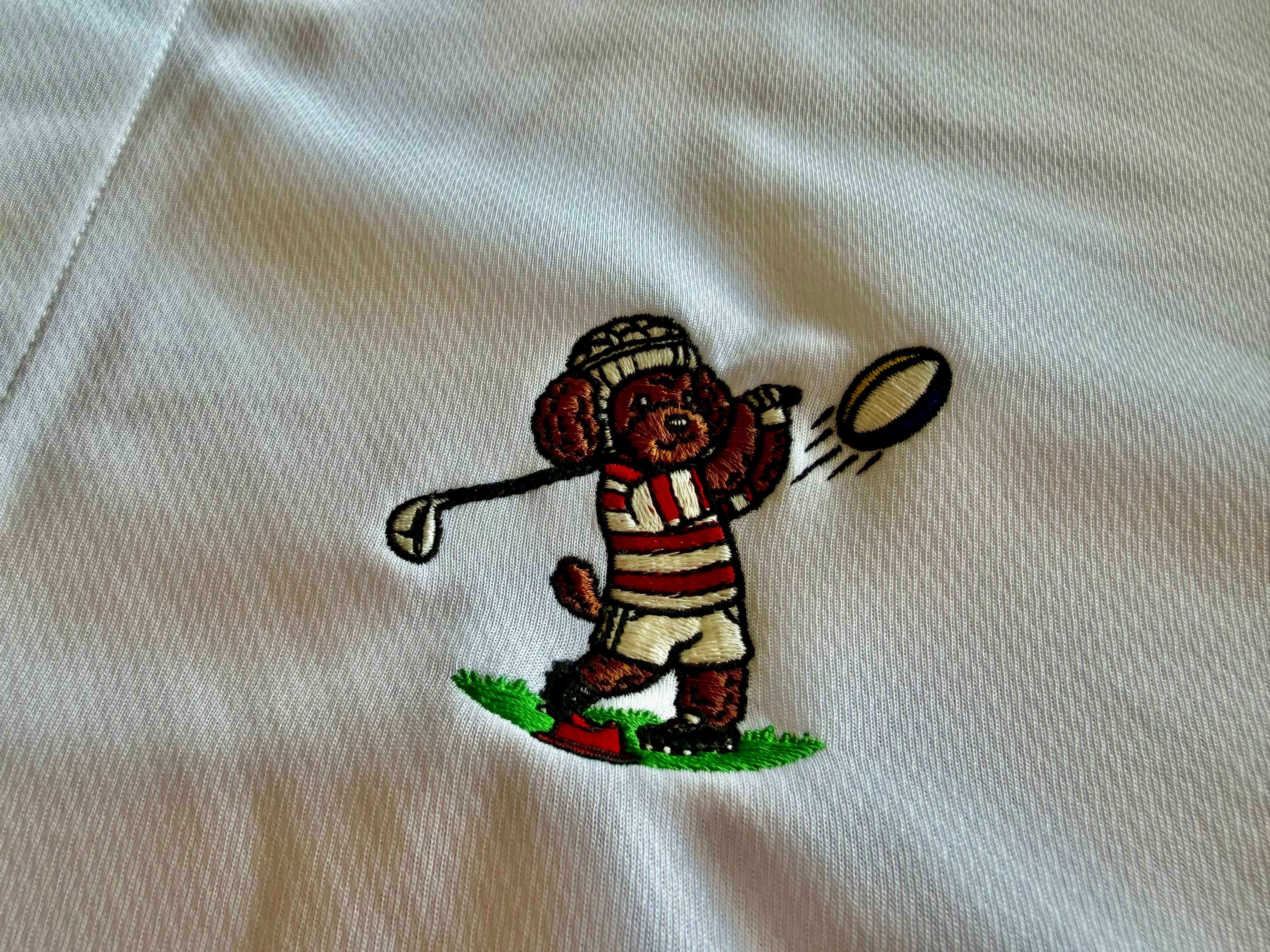 RUGBY DOG GOLF 刺繍POLO 白 | ScrumTime