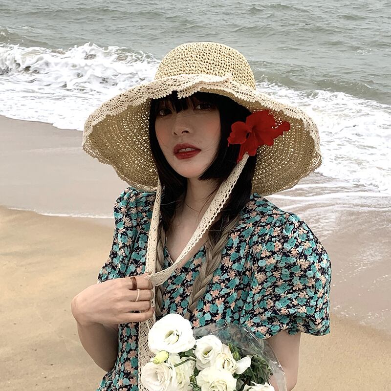 スタイルサマー薄手レース 帽子 夏物 ブラック・アイド・ピーズ39235561687