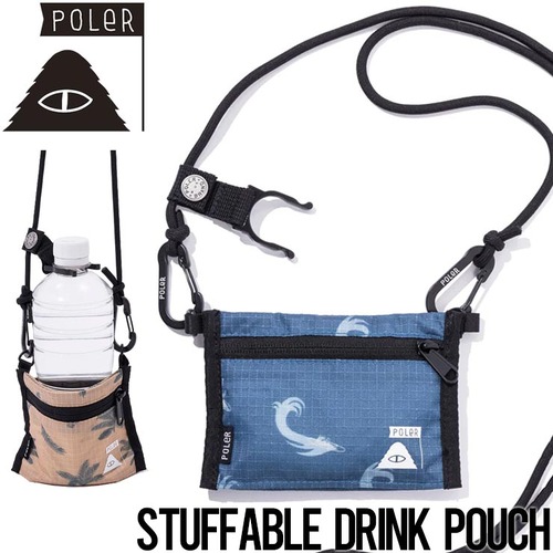 ドリンクホルダー付きコインポーチ コインケース POLeR ポーラー STUFFABLE DRINK POUCH 241MCV0439 BLU 日本代理店正規品