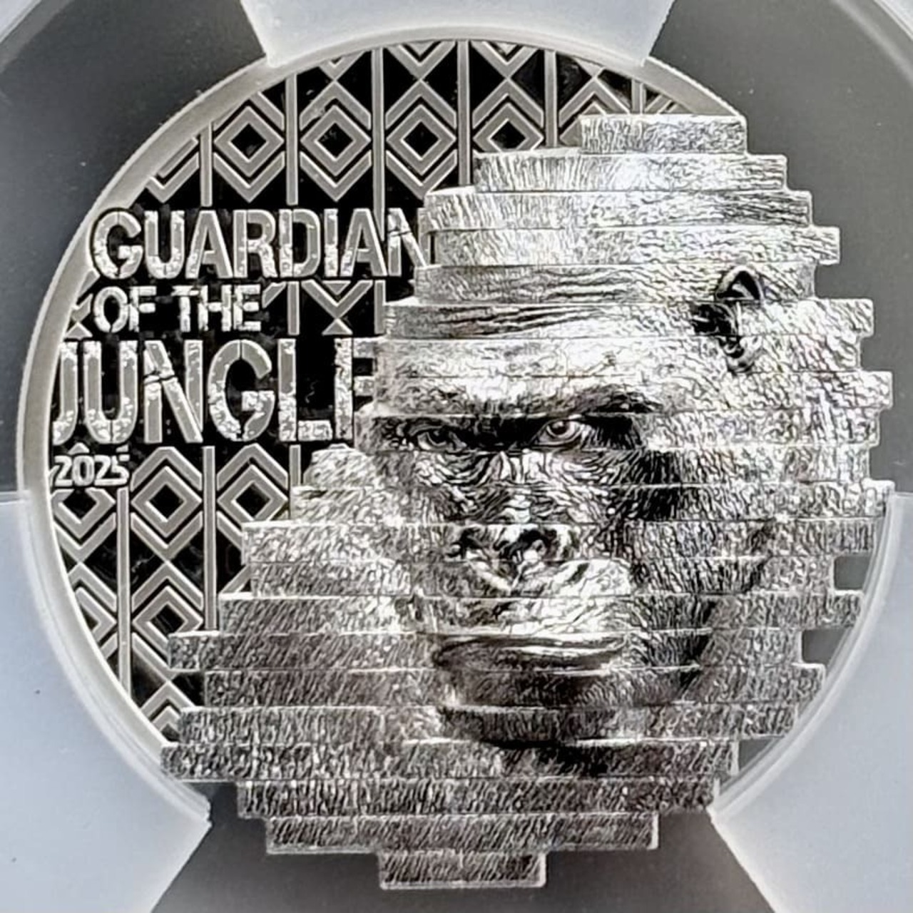 【ウホッ！限定999枚 最高鑑定】2025年 クック諸島 ゴリラ ハイレリーフ 銀貨 2oz PR70 DCAM PCGS FDOI Gorilla Reconstruction PF70 #179