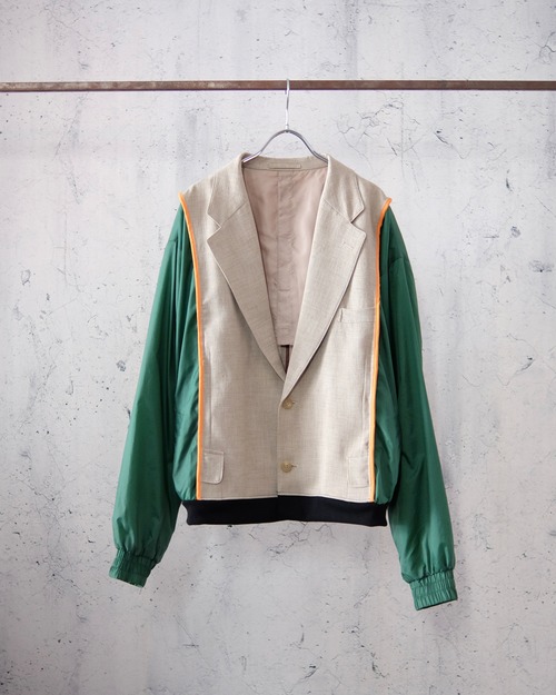 remake tailored short jacket (beige×green)