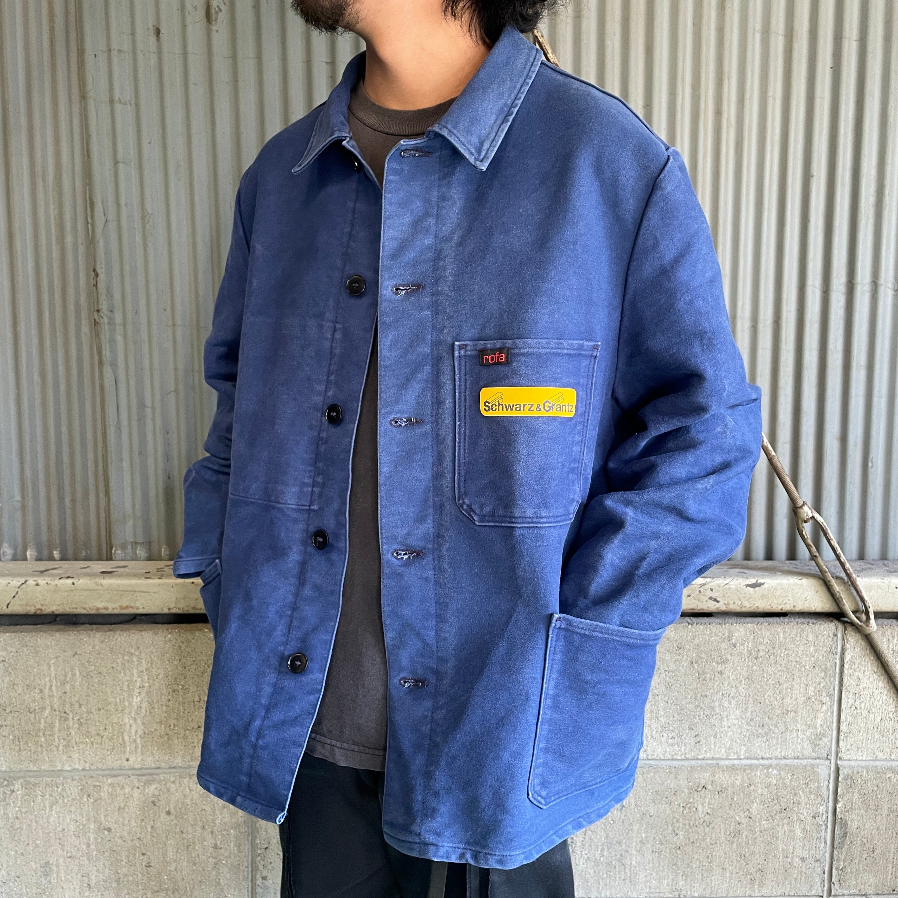 80年代頃 SANFOR rofa ジャーマンワーク ブルー モールスキン 