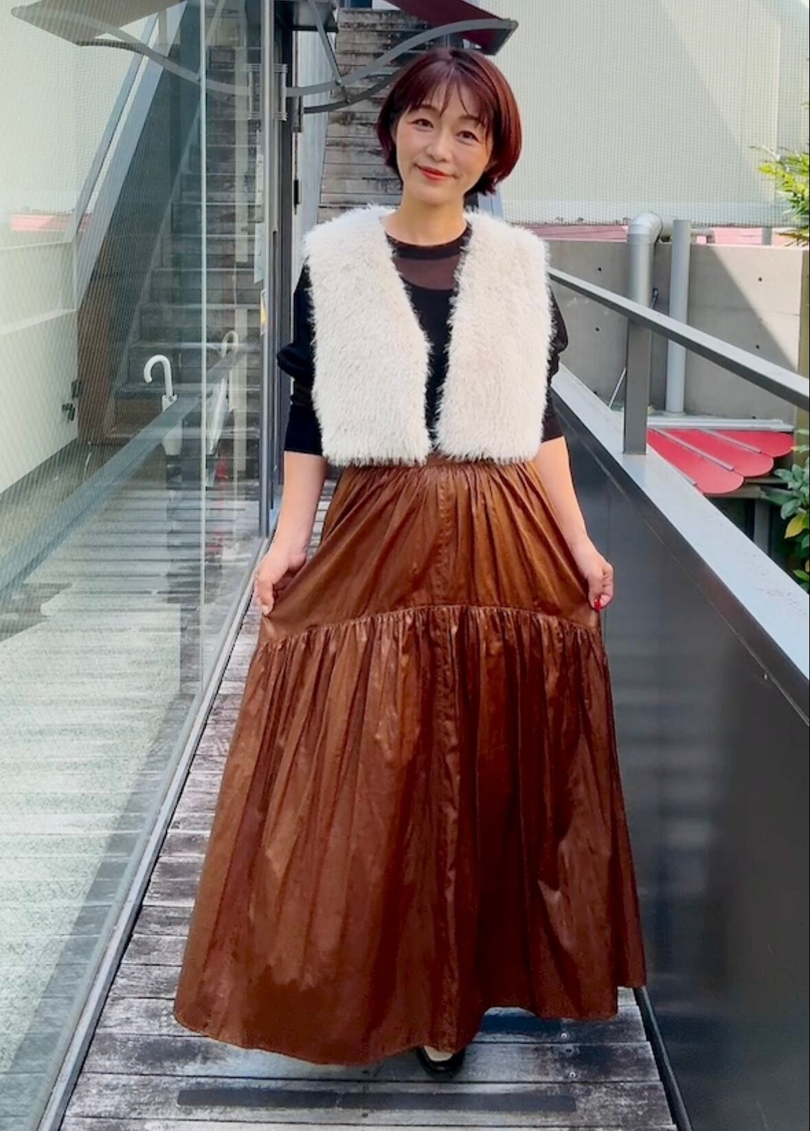 ★新作★LEk cud(レカット) アシンメトリーティアードスカート【536631】