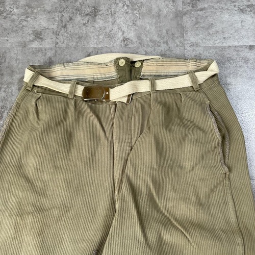 40-50s フレンチワーク 太畝コーデュロイ グレー パンツ W33 詳細写真3