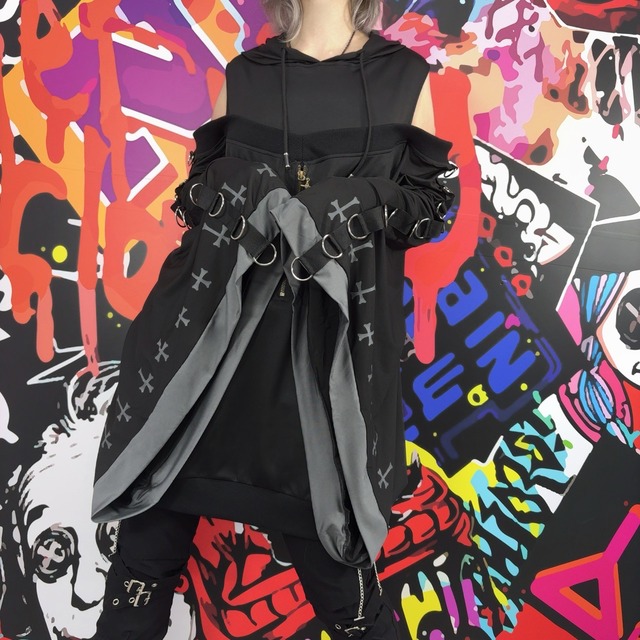 OFF-SHOULDER着物袖風プルオーバー【CROSS ZIP】