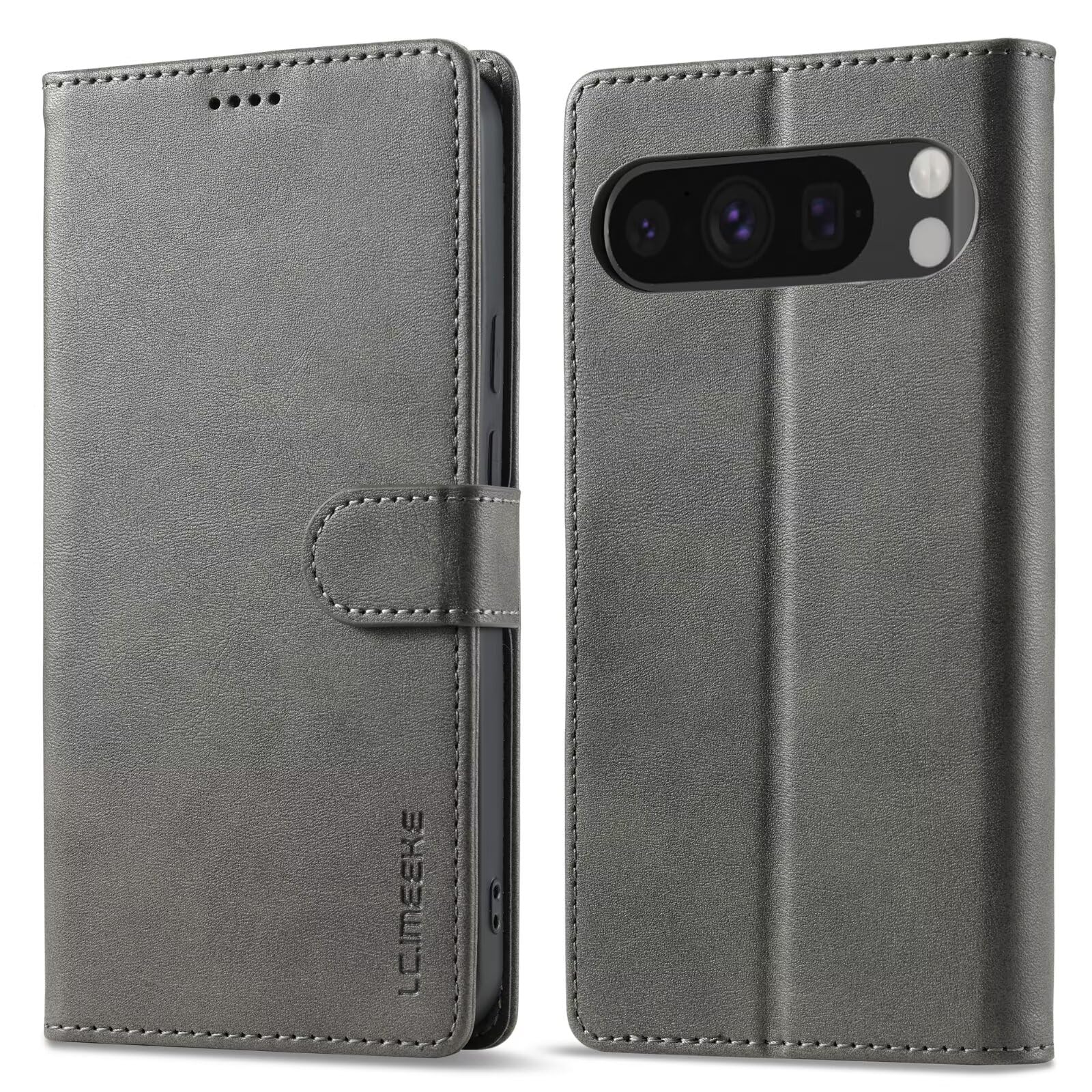 FOR Google Pixel 11 Pro XL ケース 手帳型 For グーグル ピクセル11 プロ XL 手帳 ケース 高級PUレザー 衝撃吸収 全面保護 横置きスタンド機能付 財布型 携帯ケース カード収納 や指紋防止 擦り傷防止 男女性 上品な シンプル気質 スマホケース ベルトマグネット 薄型 おしゃれ 薄型 グレー Rureu