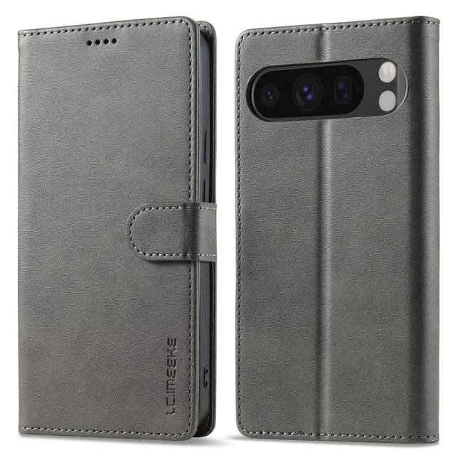 FOR Google Pixel 11 Pro XL ケース 手帳型 For グーグル ピクセル11 プロ XL 手帳 ケース 高級PUレザー 衝撃吸収 全面保護 横置きスタンド機能付 財布型 携帯ケース カード収納 や指紋防止 擦り傷防止 男女性 上品な シンプル気質 スマホケース ベルトマグネット 薄型 おしゃれ 薄型 グレー Rureu