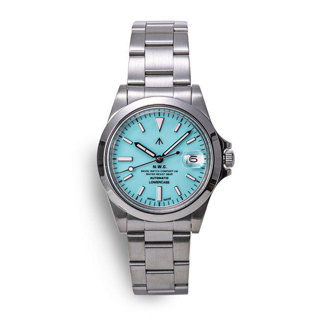 Naval Watch Produced By LOWERCASE FRXA010  Turquoise Mechanical  S/S 3 links Metal band