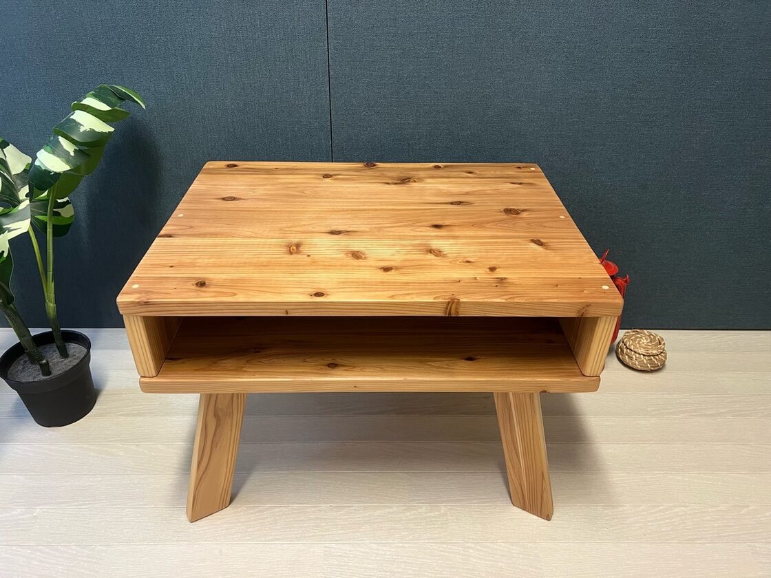 送料無料】 ローテーブル ロ形 60cm 45cm 杉 木製脚 組立式 | PAY ID