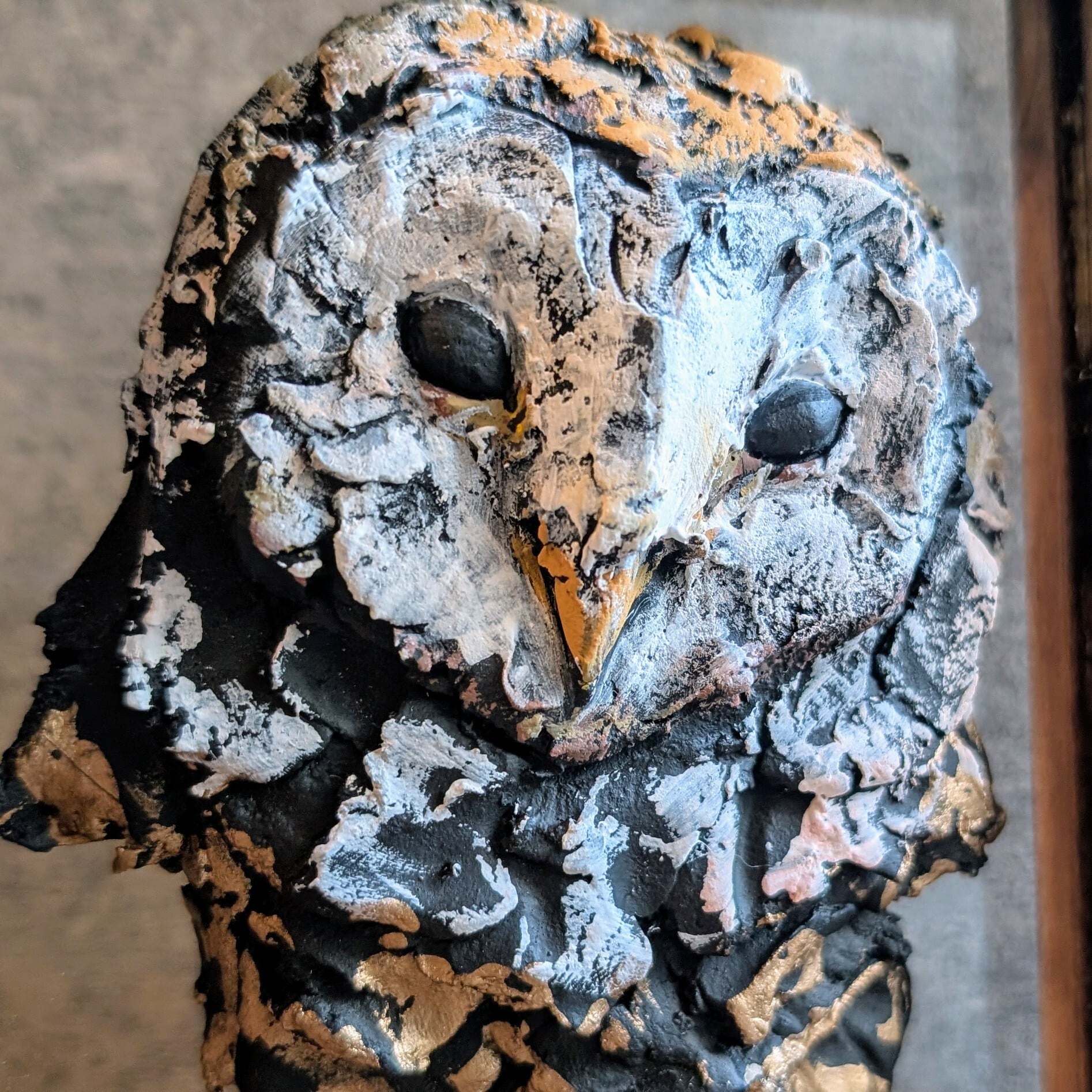 フクロウのレリーフアート 手ぶら