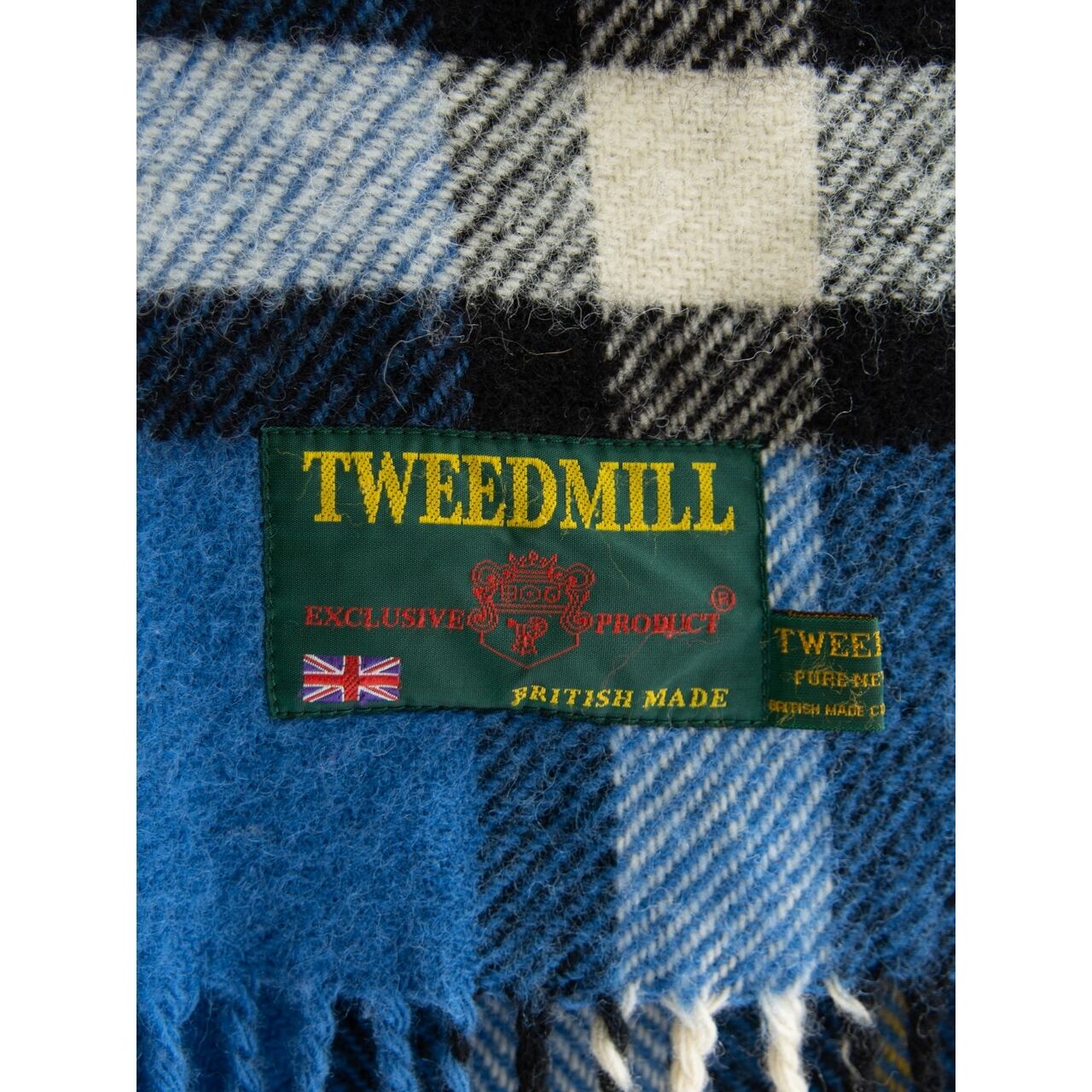 【TWEEDMILL】Made in England 100% Wool Check Blanket（ツイードミル 英国製ウールチェックブランケット ラグ）