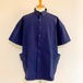 Seersucker Stretch Over Size Shirts　Navy