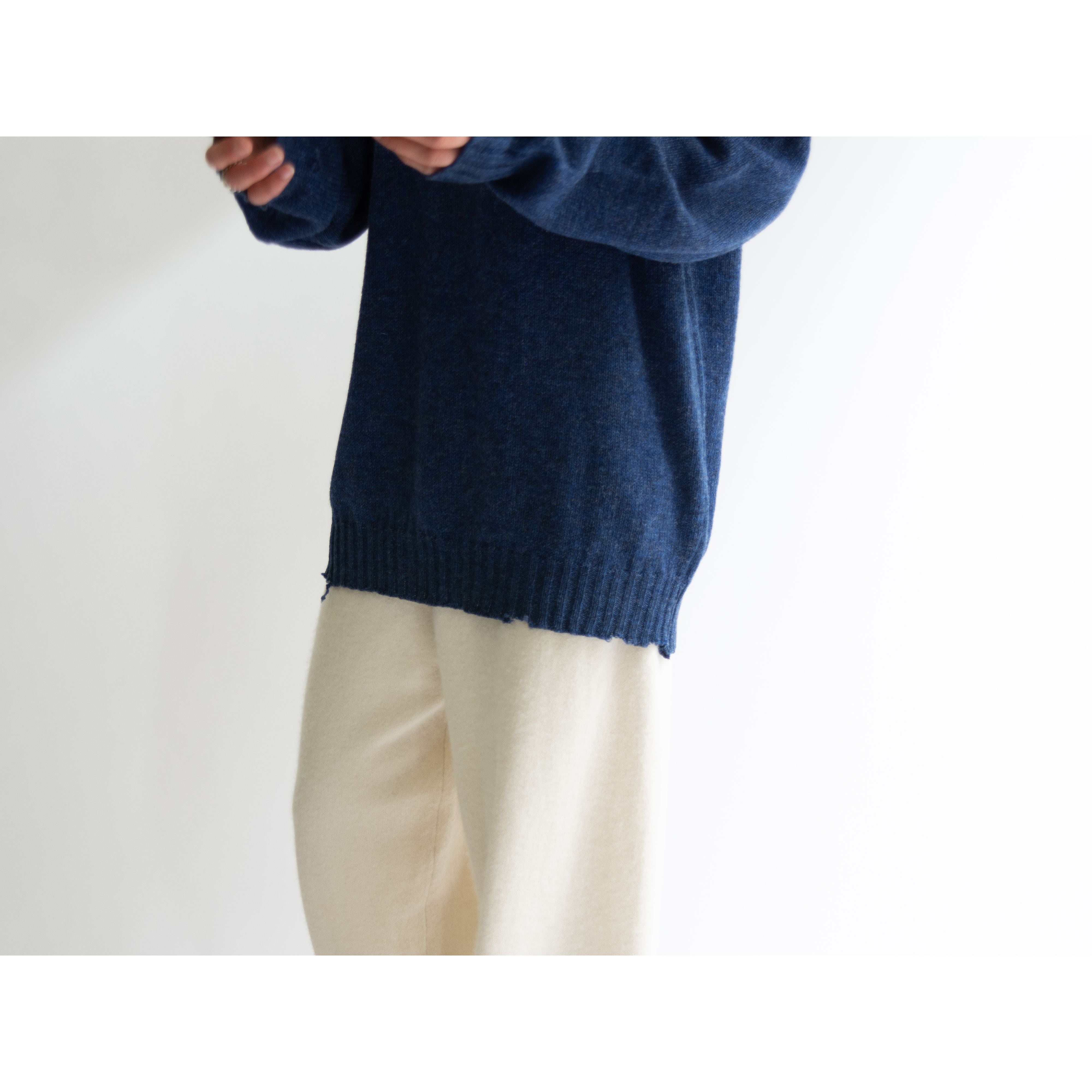 【Judam Shetland Ltd】Made in Scotland 100% Wool Damaged Sweater（スコットランド製 ウールダメージセーター ニットプルオーバー）