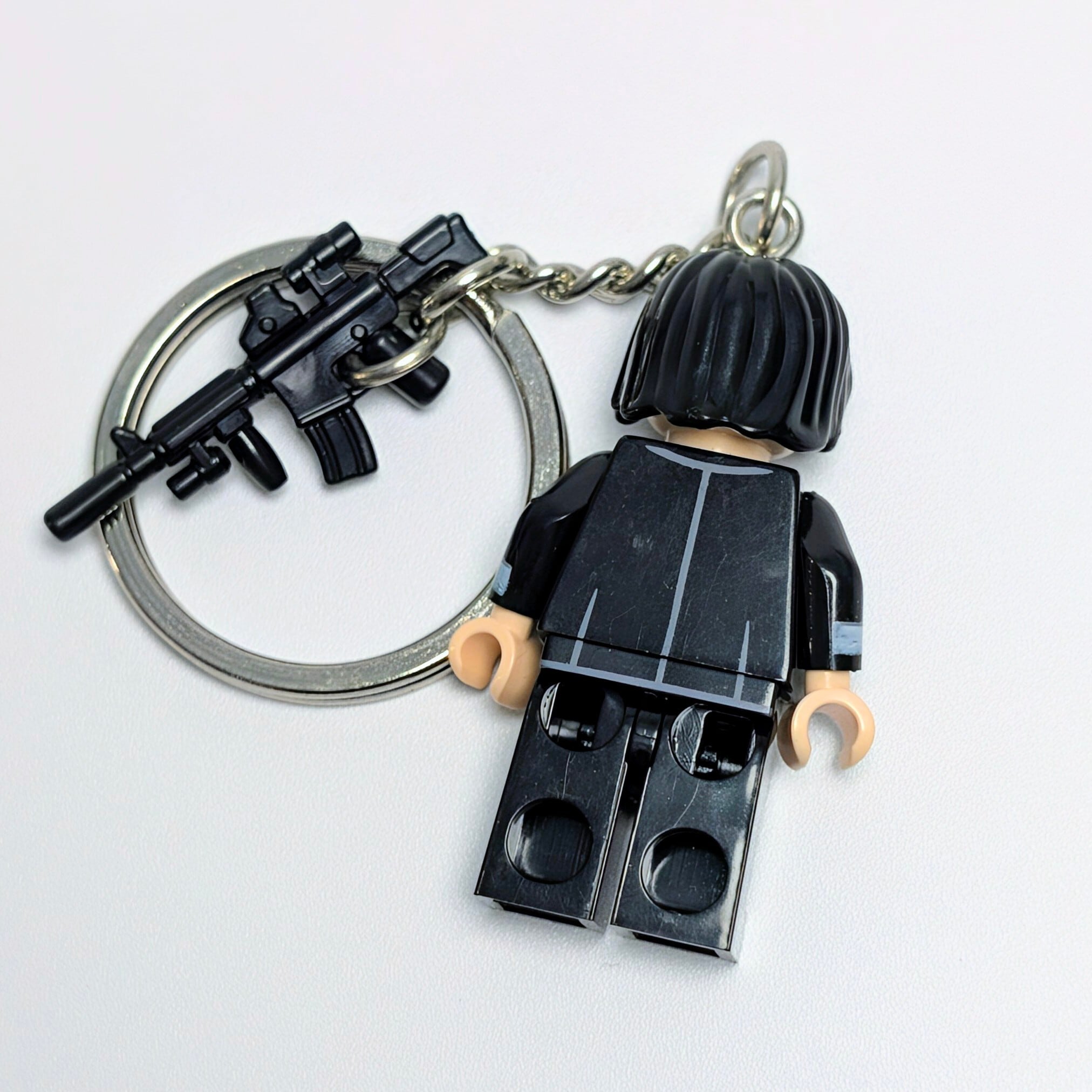 ★ブロックフィギュアキーホルダー★【 John Wick ( ジョン・ウィック ) 】 Johnathan Wick / ジョナサン・ウィック / キアヌ・リーブス 〚アメリカン雑貨 アメトイ〛