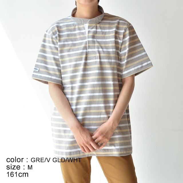 バーバリアン BARBARIAN 8ozHENLEY SHORT(USE-11)GRE/V. GOL/WHI【レターパックプラス可】