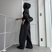 裏起毛ハーフZIPショート丈PK/チャコール
