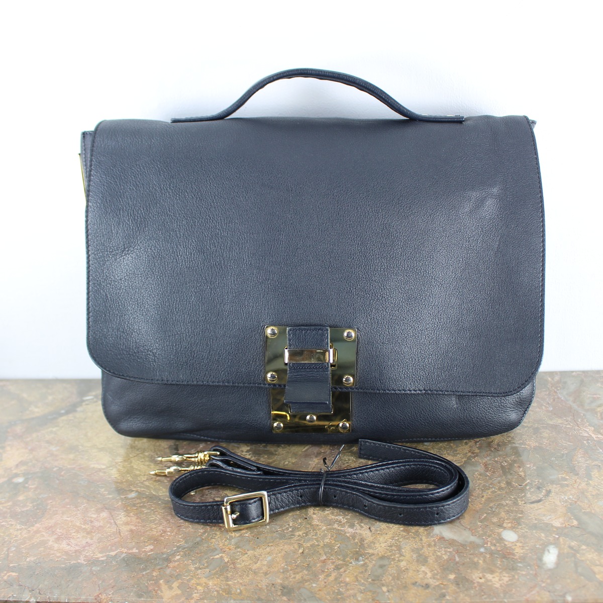 SOPHIE HULME LEATHER 2WAY BUSINESS SHOULDER BAG/ソフィーヒュルム 