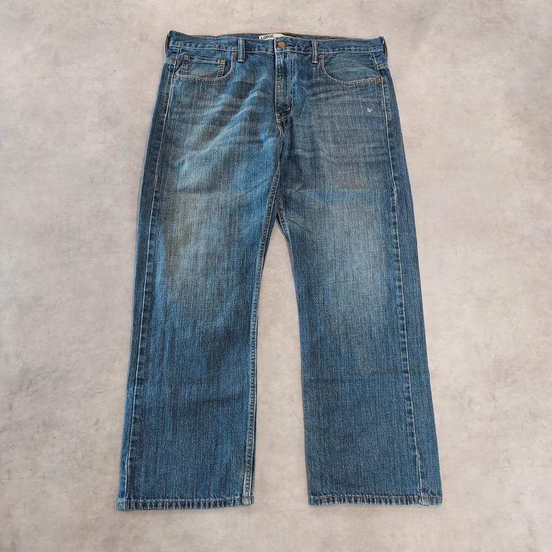 リーバイス569 Levis W36 ワイド バギー 青 古着 ヒゲ 22147
