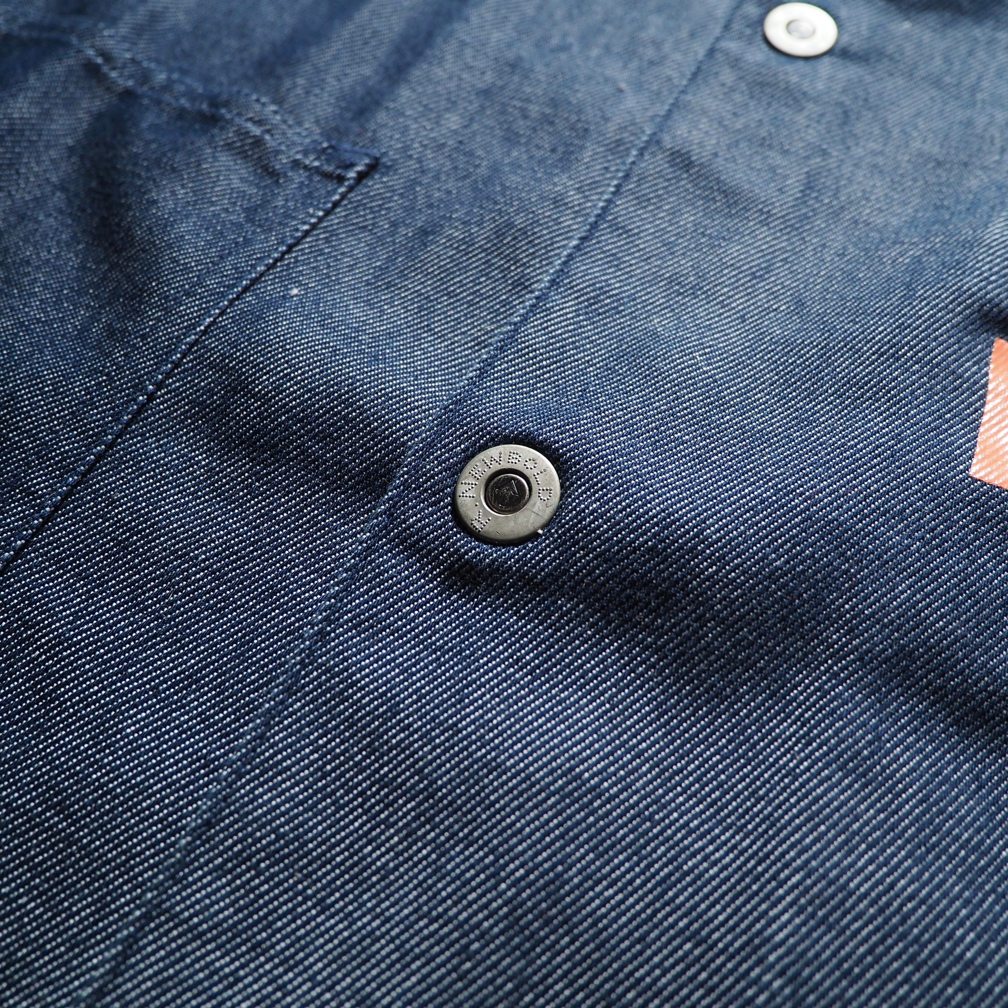 " R.NEWBOLD " Side Pockets Tape processing Design Denim jacket
