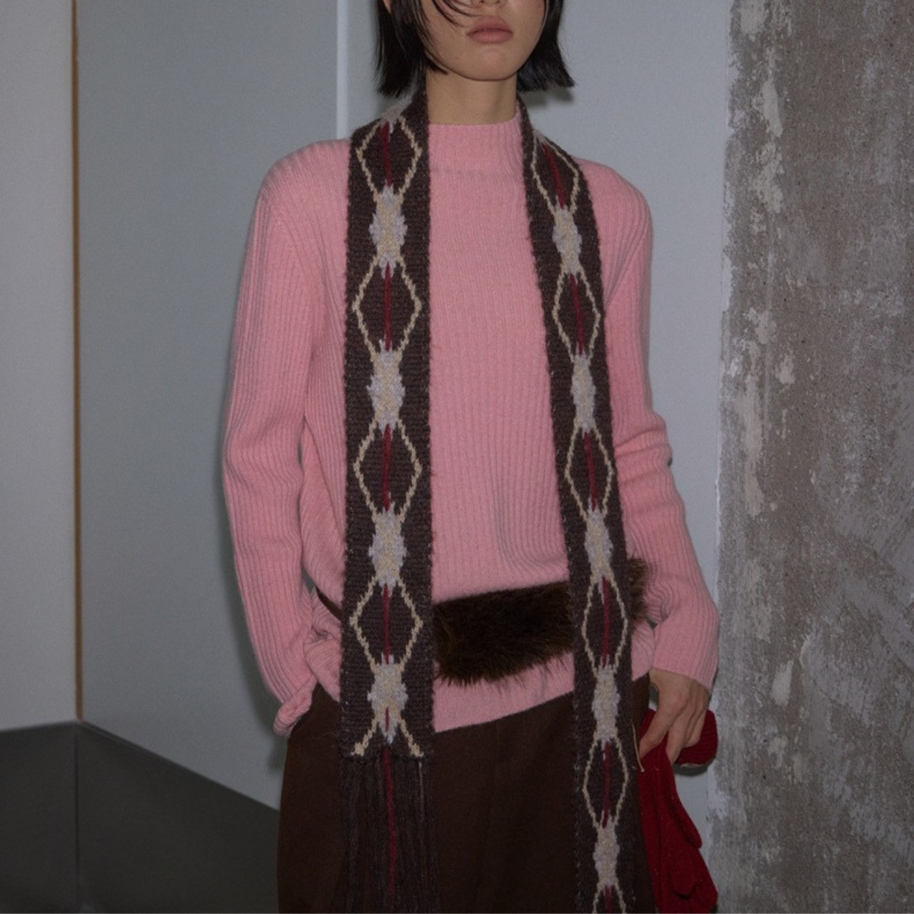 High-neck Ribbed Knit  T4018