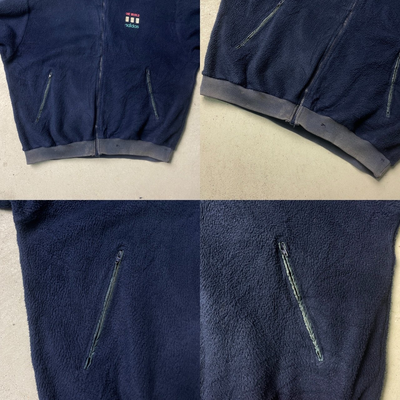 80 ~90年代 adidas ONE WORLD アディダス フリース トラックジャケット 