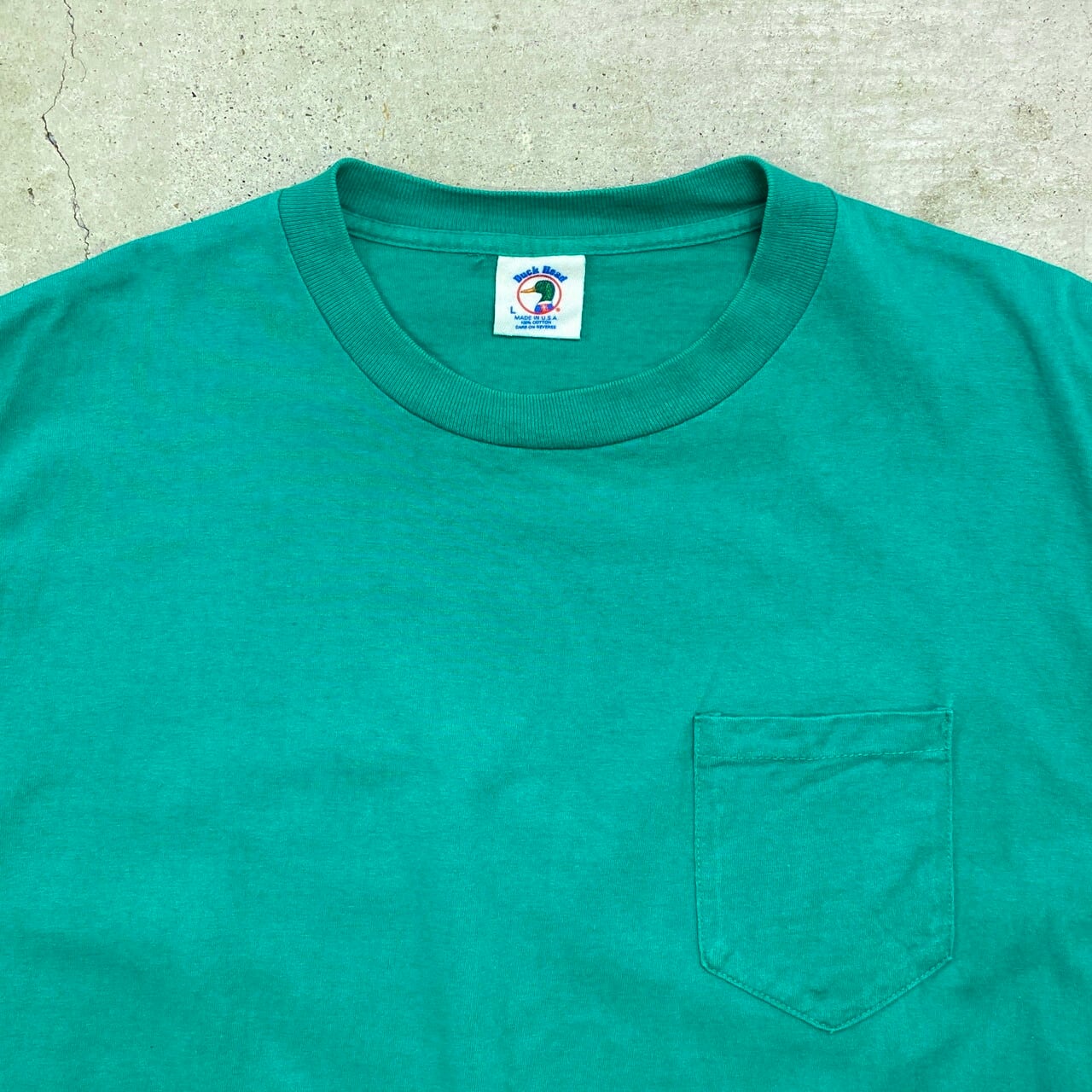 90年代 USA製 DUCK HEAD ポケットTシャツ ポケT メンズL 古着 90s 