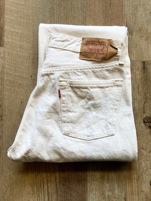 90's Levi's 701 (501 STUDENT)　WHITE DENIM PANTS　made in USA　実寸 約W29×L32