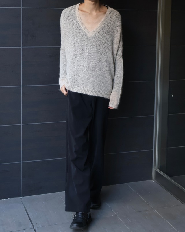 Sheer V-neck knit