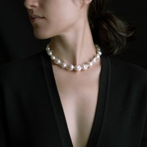 "BENJAMIN" Freshwater baroque pearls with akoya pearls necklace