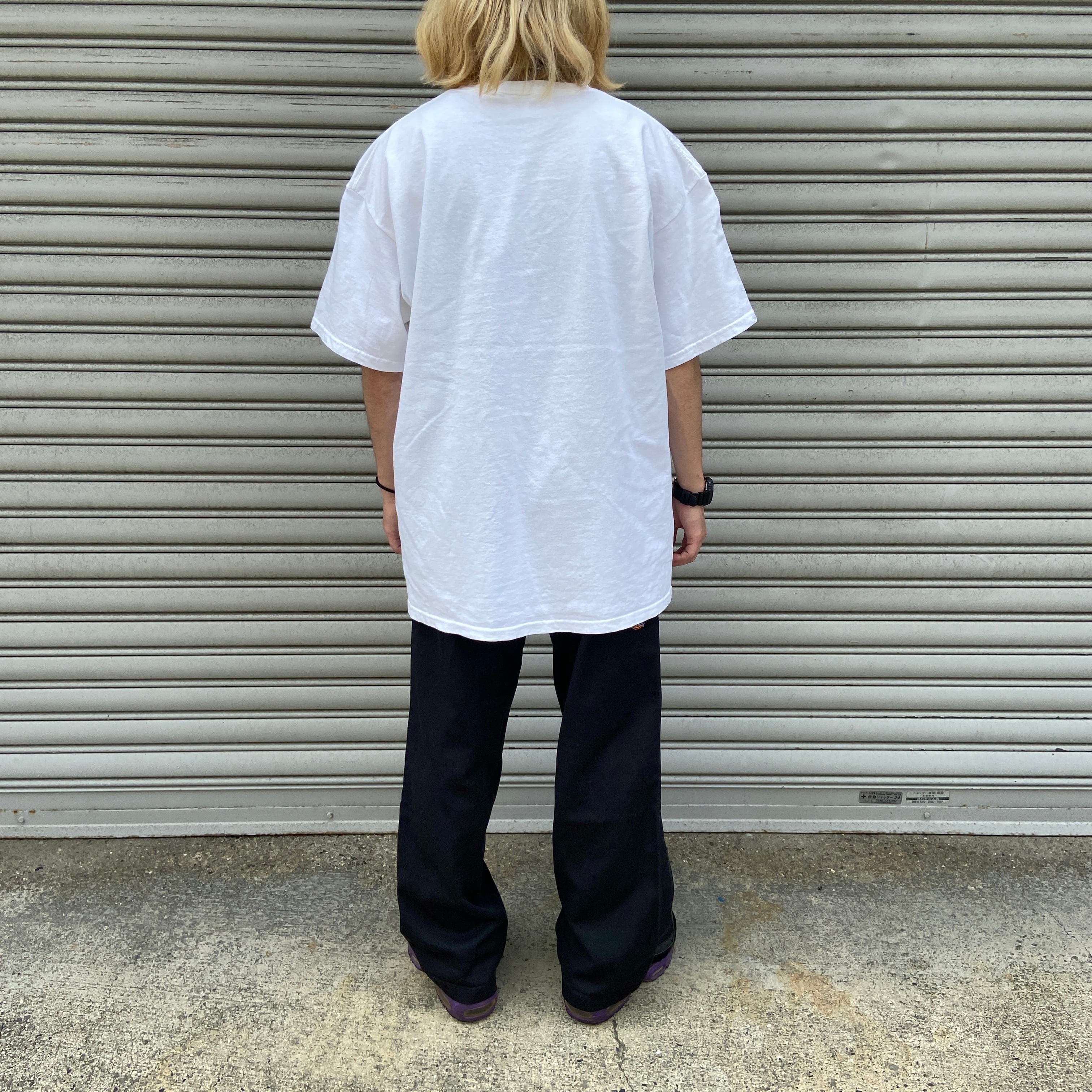 90s USA製 NIKE ナイキ 刺繍ロゴTシャツ スウォッシュロゴ 白 XL