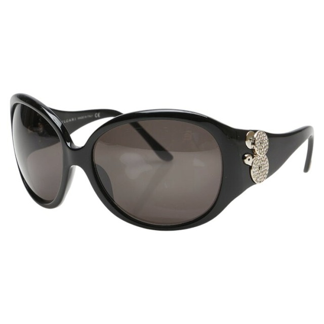 ブルガリ ラインストーン サングラス 8023-B ブラック プラスチック レディース BVLGARI 【中古】