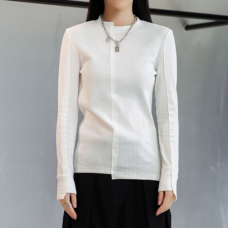 シンプルイレギュラーステッチTシャツ T0148