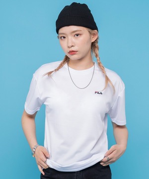【FILA フィラ】吸汗速乾 ワンポイント ブランド ロゴ 刺繍 クルーネック 半袖 Tシャツ