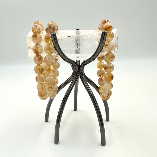(00852)【880円均一】シトリン　Citrine　10mm　黄水晶　ハニーシトリン　ピンクスノー　ラウンドカット　8.5-9mm　さざれ石  ブレスレット