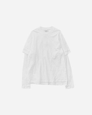 [999HUMANITY] DOUBLE LAYERED TEE (OFF WHITE) 正規品  韓国 ブランド 韓国ファッション 韓国代行 999 ヒューマニティ HUMANITY 日本 店舗