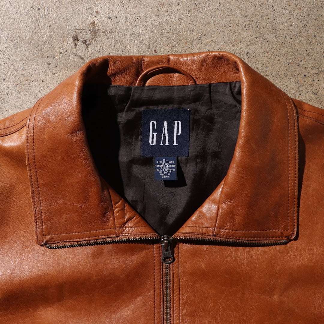 美品 OLD GAP XL タンカラー オールドギャップ レザージャケット 茶色