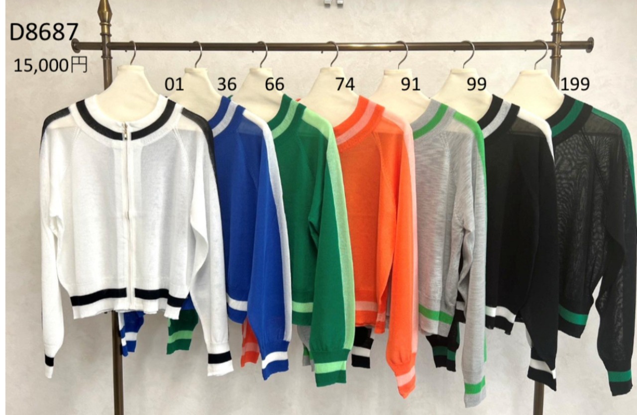 DOS DIOSAS アームラインカーディガン　D8687