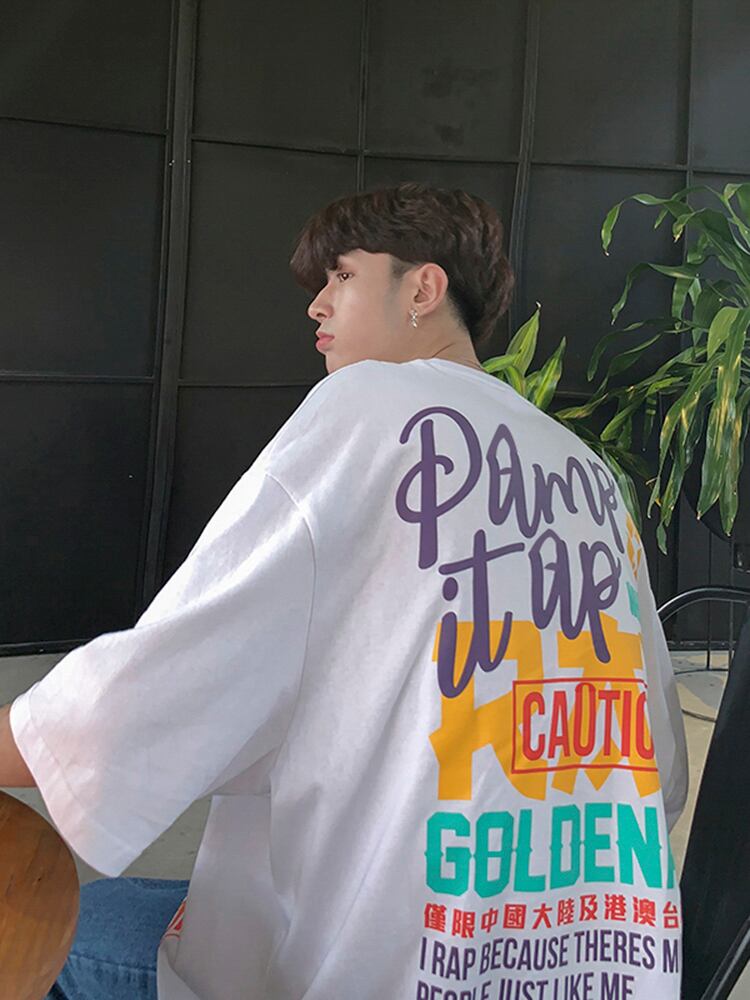 全2色 Tシャツ カットソー プリント カジュアル おしゃれ